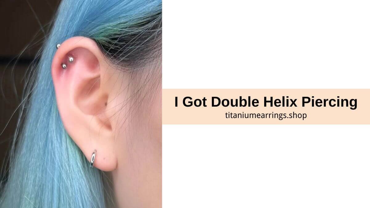 double helix piercing with blue hair