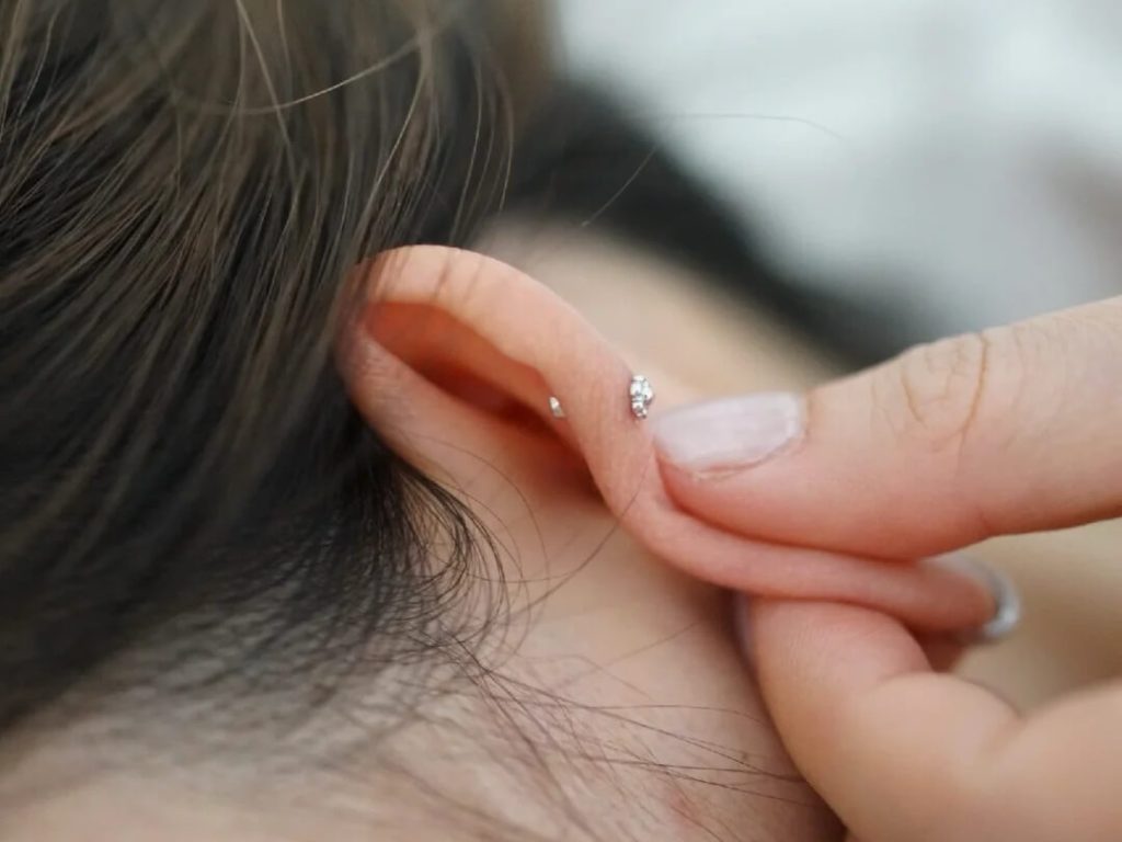 back of helix piercing