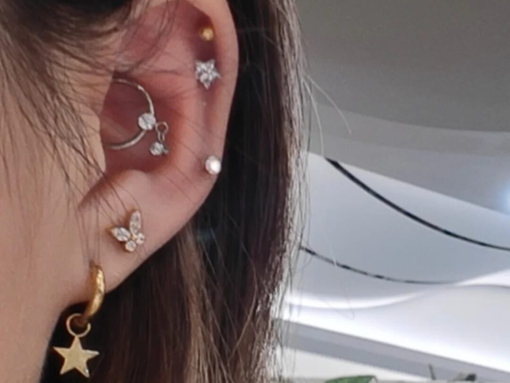 cartilage piercing earrings sterling silver