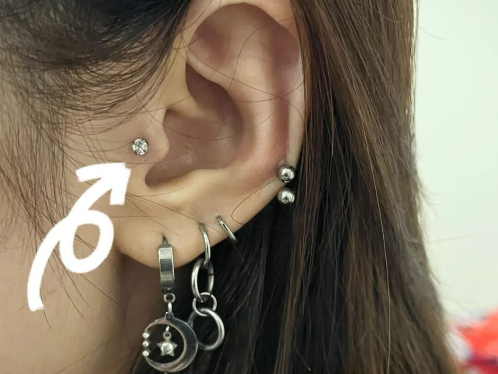 forward helix piercing