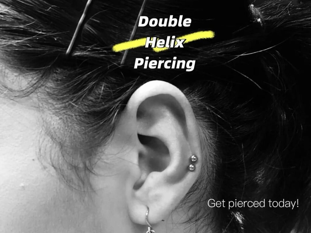 pretty double helix piercing