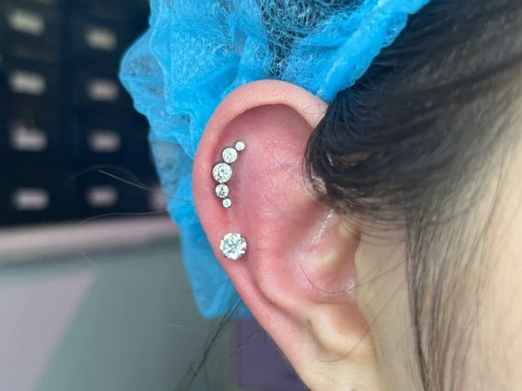 pretty double helix piercing jewellery